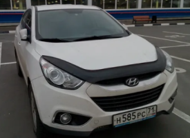 Дефлектор капота (мухобойка) HYUNDAI ix35 с 2010 г.в. (Хюндай АйИкс35) Вип Тюнинг