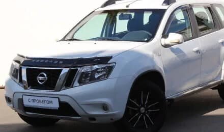 Дефлектор капота (мухобойка) NISSAN Terrano с 2013 г.в.  (Ниссан Терано) Вип Тюнинг